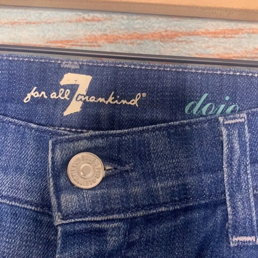 7 for All Mankind 7FAM DOJO Blue Denim Jean Shorts Bermuda Long Size 31